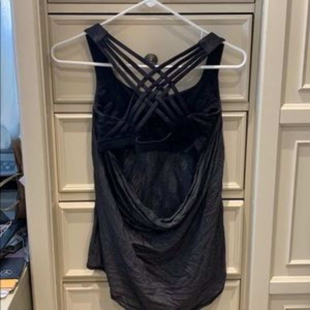 GRAY Striped Beat the Heat Strappy Tank Open Back - Picture 2 of 4